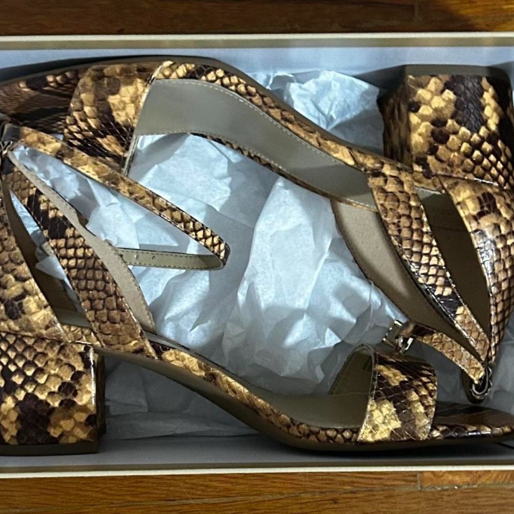 MICHAEL Michael Kors Tan Snake Print Heels